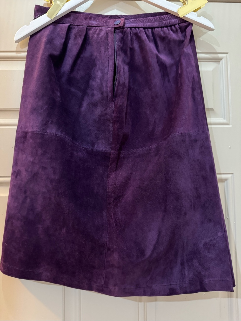 Amazingπ¦βοΈ Purple vintage Suede A-Line Skirt - Picture 4 of 7